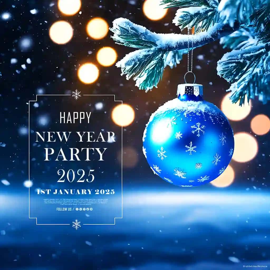 Muborak yangi yil tadbirini nishonlash shablonining fon dizayni | Happy new year event celebration template background design