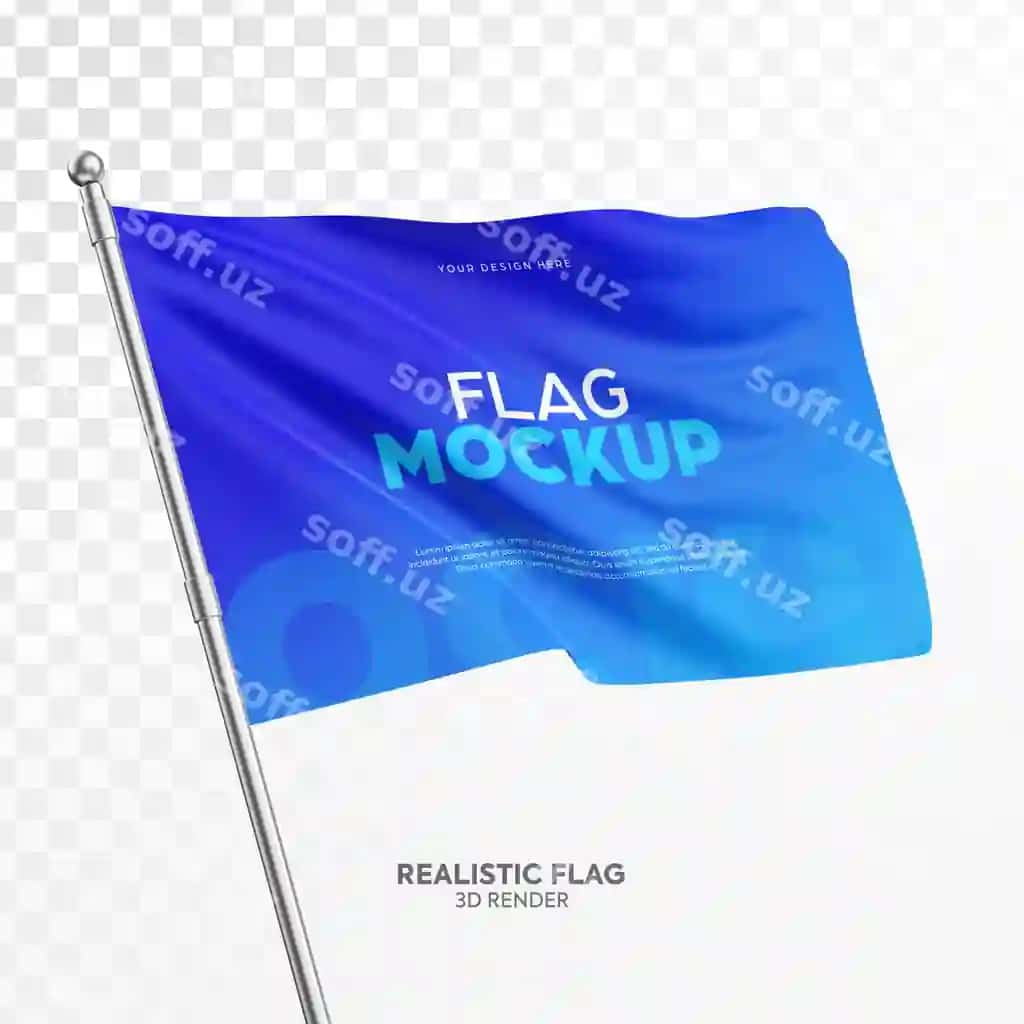 Haqiqiy bayrogʻ modeli 3D render Braziliya saylovlari | Realistic flag mockup 3d render brazilian elections