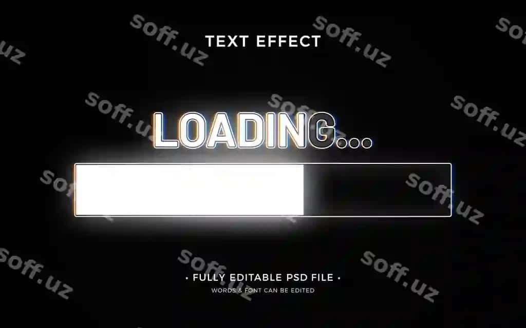 Tekst effekti sifatida tekis dizayn yuklash | Flat design loading text effect