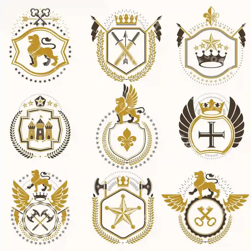 Dizayn elementlari bilan yaratilgan vektor retro vintage belgilarini o'rnating | Set vector retro vintage insignias created with design elements