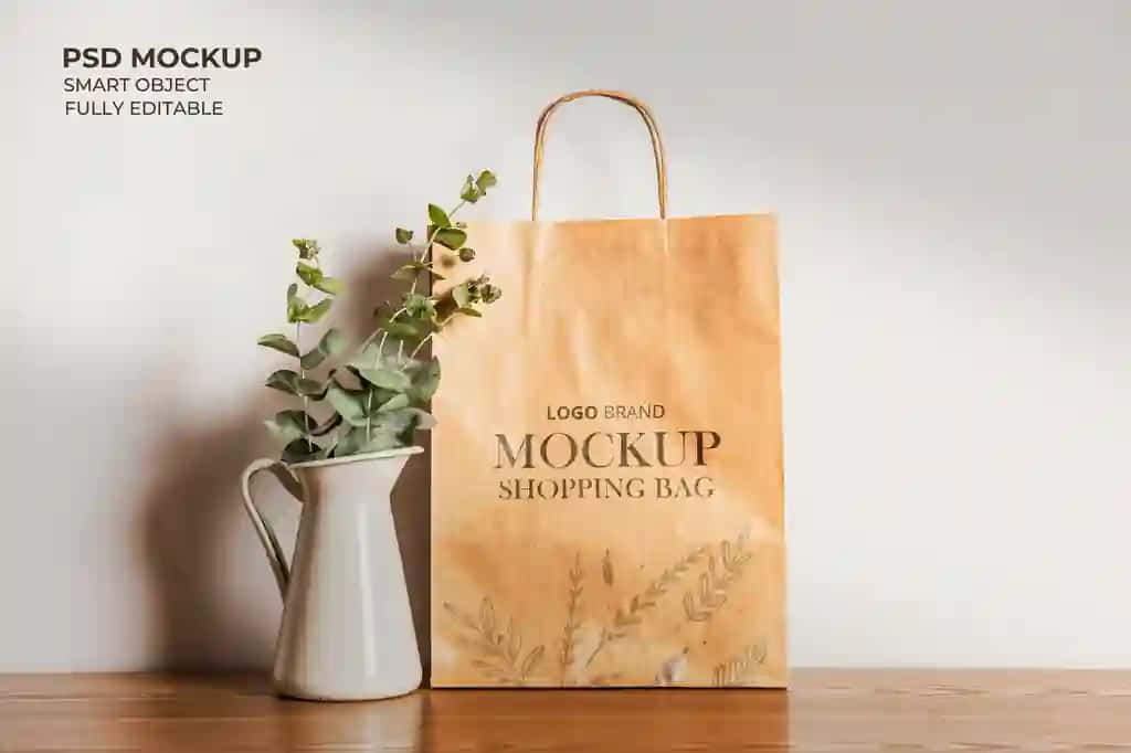 Chiroyli qog'oz sumka maketi | Beautiful paper tote bag mockup