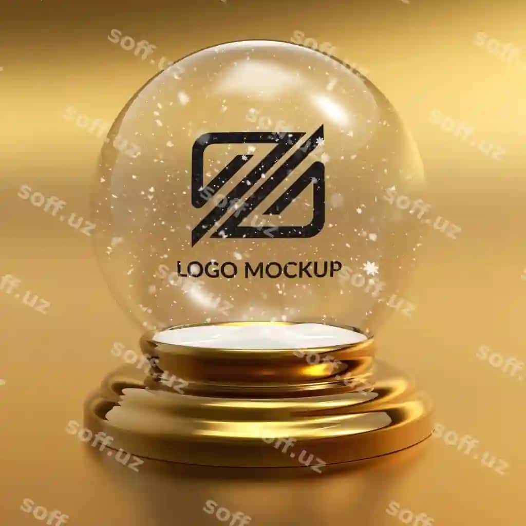 Yaqinlik logotip namunasi qar qulagi | Close up logo mockup snowball
