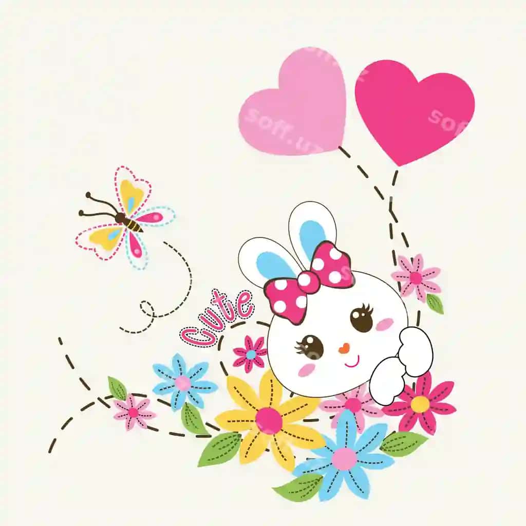 Go'zal tulki qiz vector illustratsiyasi | Beautiful rabbit girl vector illustration