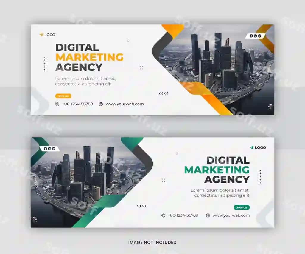Raqamli biznes marketingini targ'ib qilish facebook xronologiyasi qopqog'i shabloni | Digital business marketing promotion facebook timeline cover template