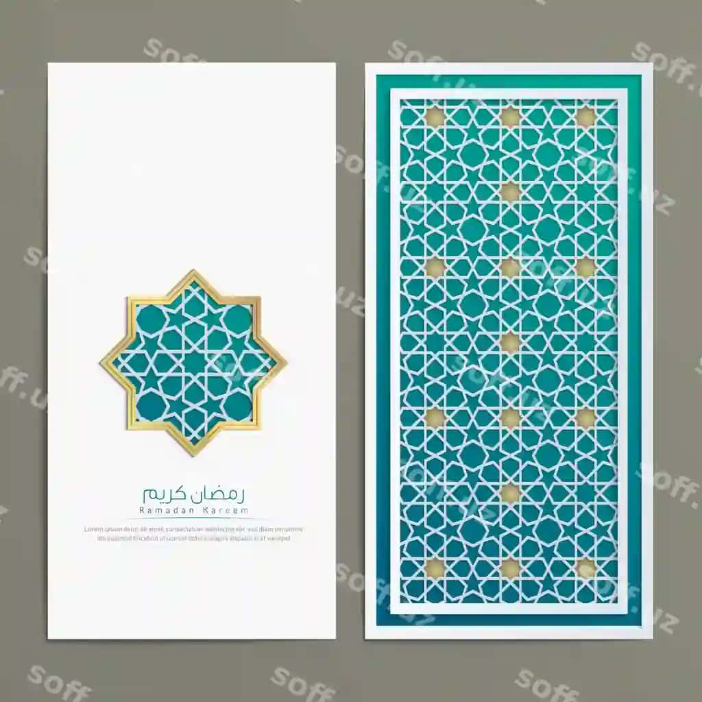 Islomiy naqsh vektor dizayni Marokko uslubidagi dekoratsiya orqa fon bilan | Islamic pattern vector design with morocco style decoration background