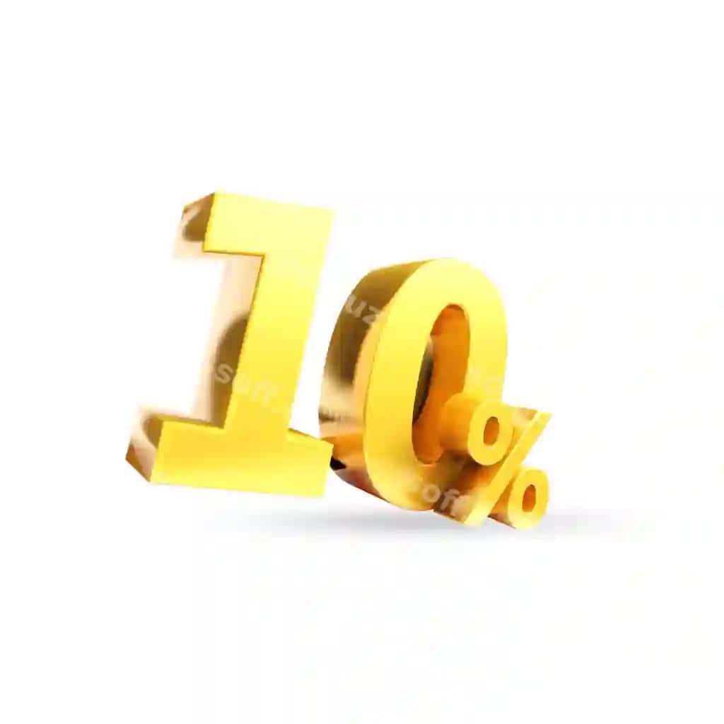 O'n oltin ramz uch o'lchovli render | 10 golden symbol 3d render