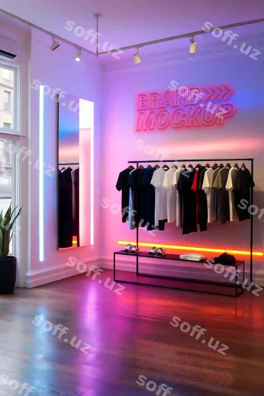 Neon doʻkon ichki namuna | Neon store interior mockup