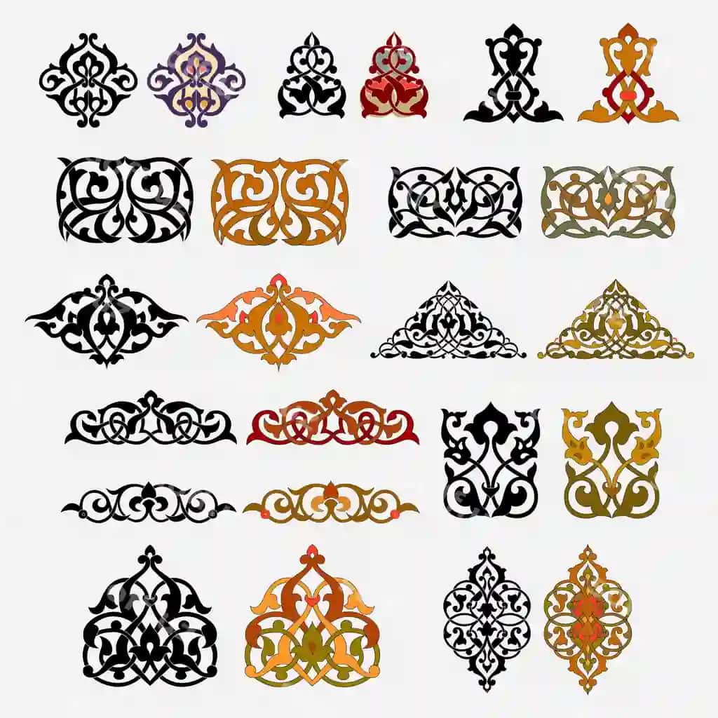 Arabesk san'at to'plamidagi bezak monogrammasi, Rojdestvo kompaniya tadbiri | Ornament monogram arabesque art collection christmas company event