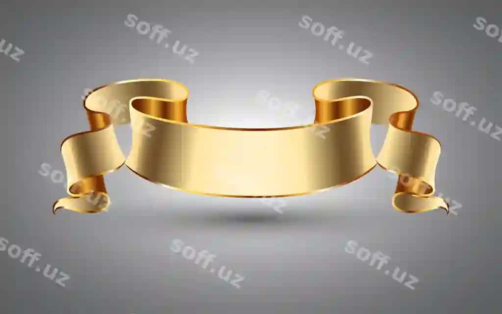 Oltin lenta banner bezatma bo'sh dekorativ element | Golden ribbon banner ornamental blank decorative element