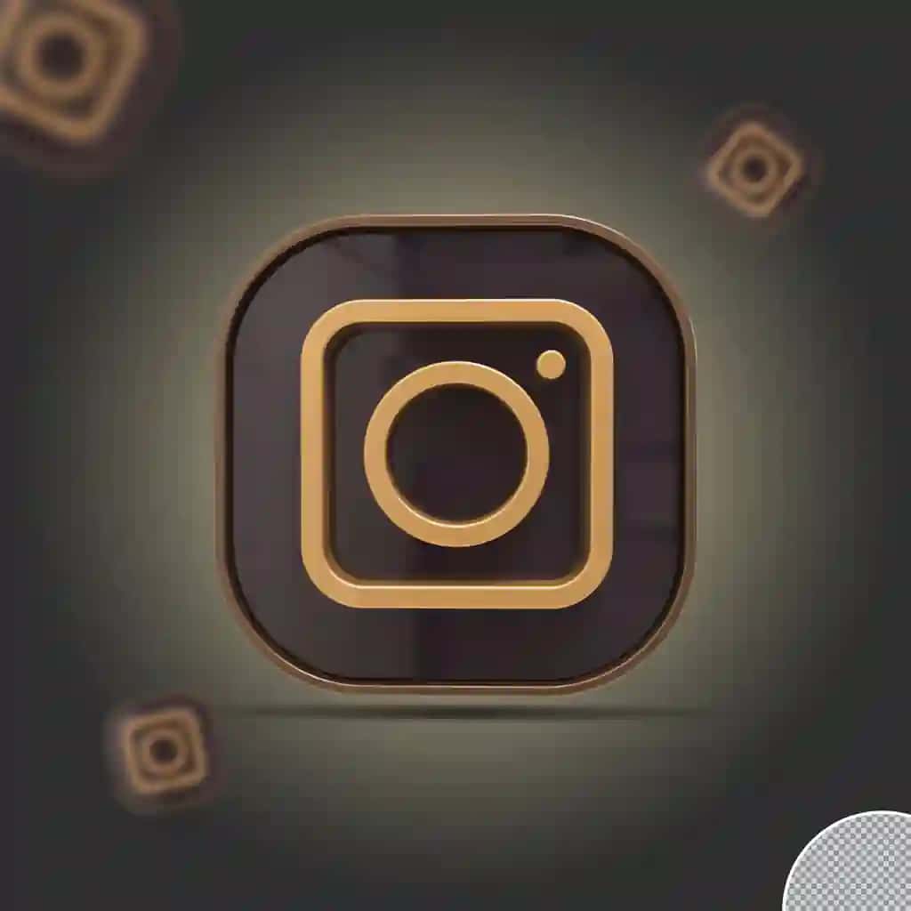 3D ijtimoiy media instagram oltin belgisi | 3d social media instagram golden icon