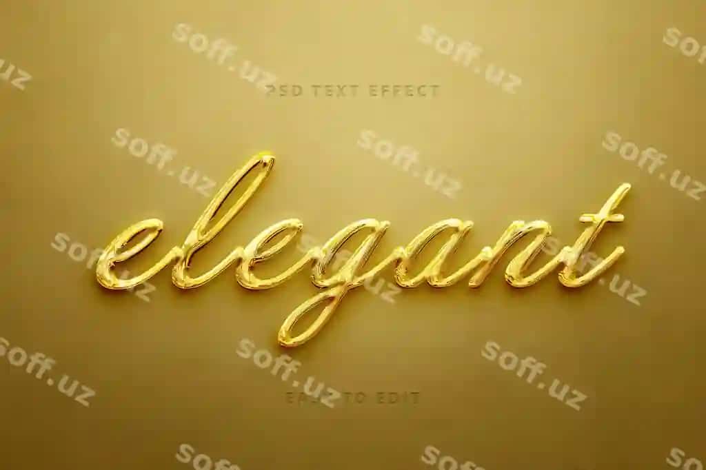 Nukhun oltin matn effekti | Elegant gold text effect 2