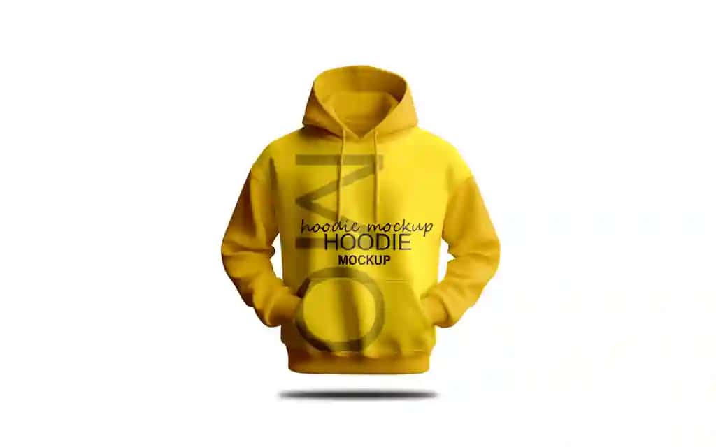Sariq qalpoqli maket | Yellow hoodie mockup