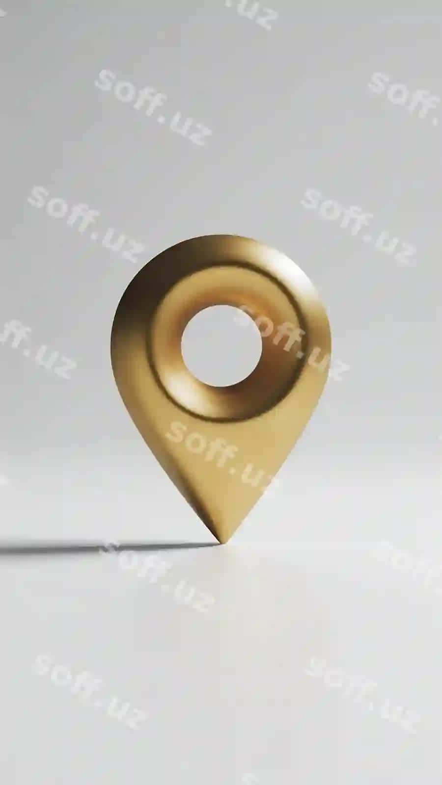 Oltin joy pini, oq fon, veb joy nuqtai ko'rsatgichni 3D render bilan ajratish. | Isolate golden location pin white background web location point pointer by 3d render