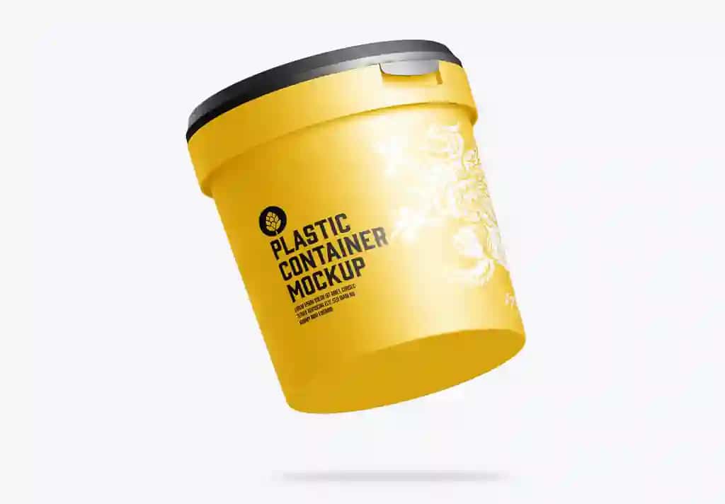 Plastik bo'yoq chelak maketi | Plastic paint bucket mockup