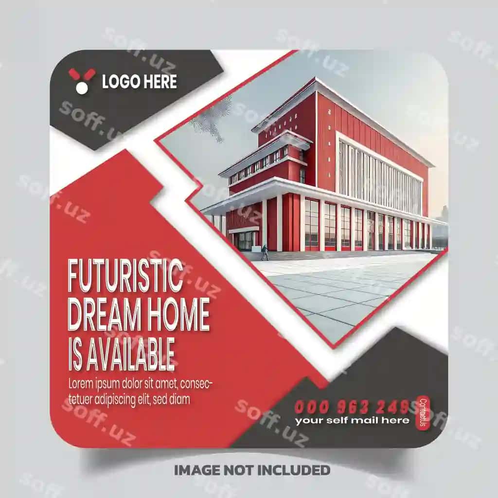 Shirin uy sotish reklamasi ijtimoiy post shabloni | Sweet house sale advertisement social post template