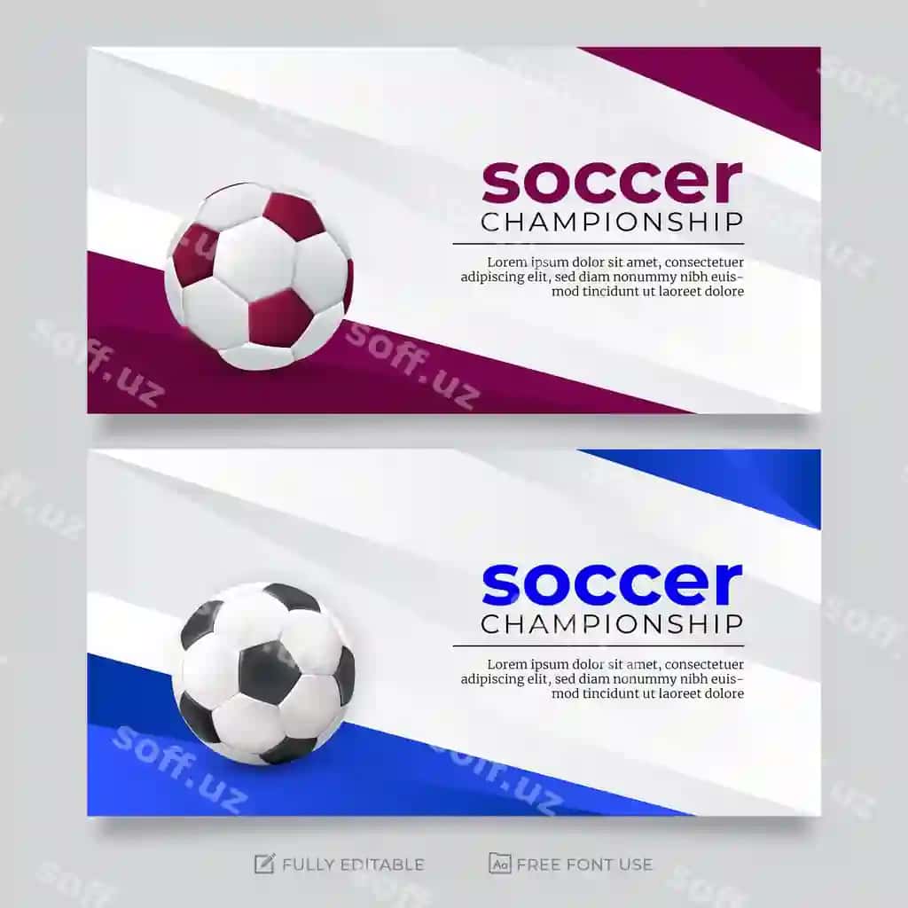 Futbol chempionat banneri shabloni soker kubogi | Football championship banner template soccer cup