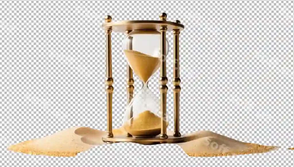 Oltin qum dizayni bilan oqlangan qum soati | Elegant hourglass with golden sand design
