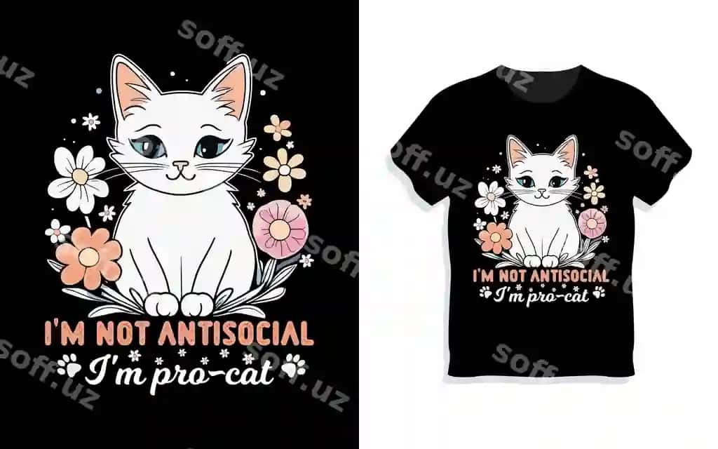 Mushuk futbolkasi dizayni vektor tasviri mushuk elementi mushuk non futbolkasi | Cat tshirt design vector illustration cat element cat bread tshirt