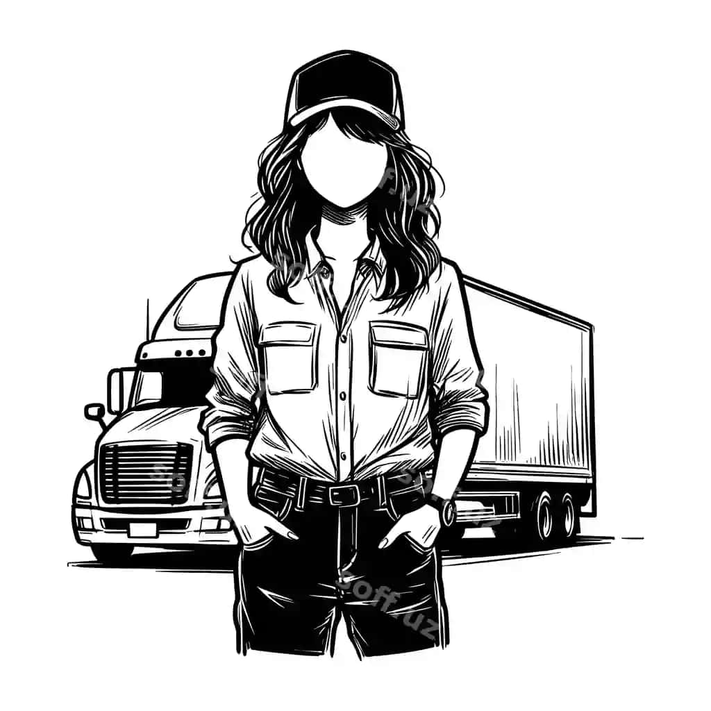 Qora-oq chizma bosh oyi va shuft kiygan kishi | Black white drawing person wearing hat pants