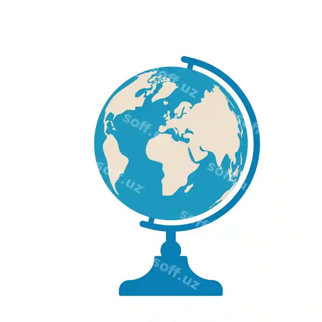 Vektor globus ilustratsiyasi yer globusi ikon orqa qismi maktab | Vector globus illustration earth globe icon back schoole