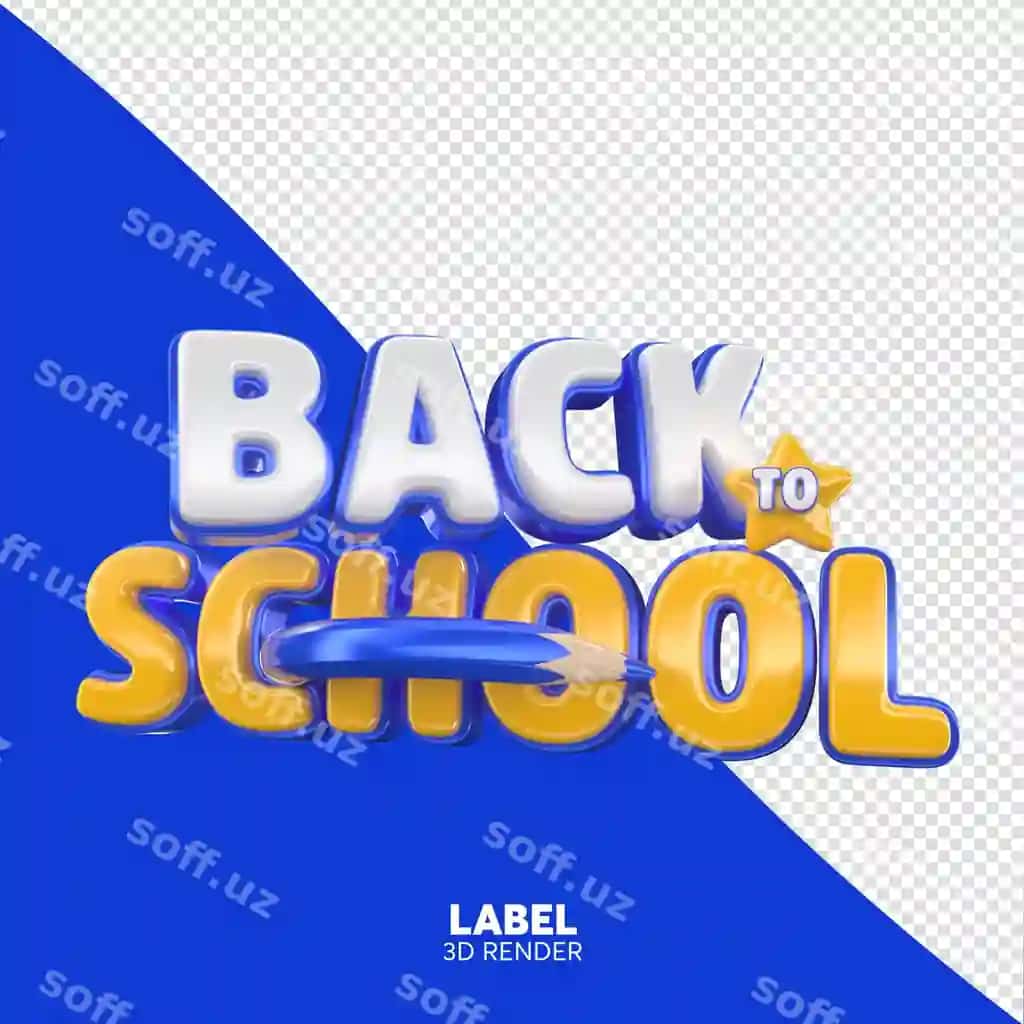Maktabgacha ta'lim 3D render kompozitsiyasi | Back school 3d render composition