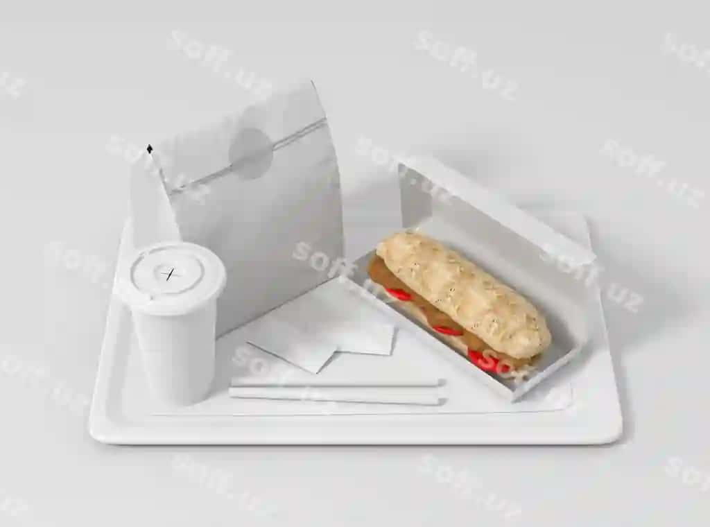 Tez ovqatlanish uchun qadoq tashqi ko'rinishi dizayni | Fast food packaging mockup design
