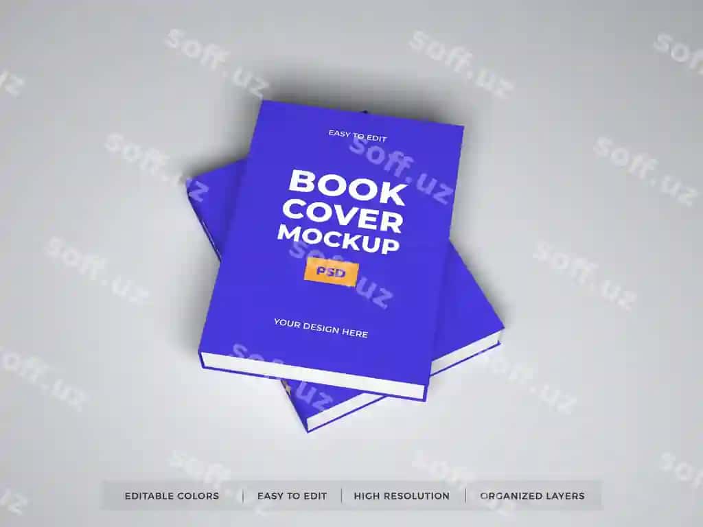 Realistik kitoblar muqovasi maketi | Realistic books cover mockup