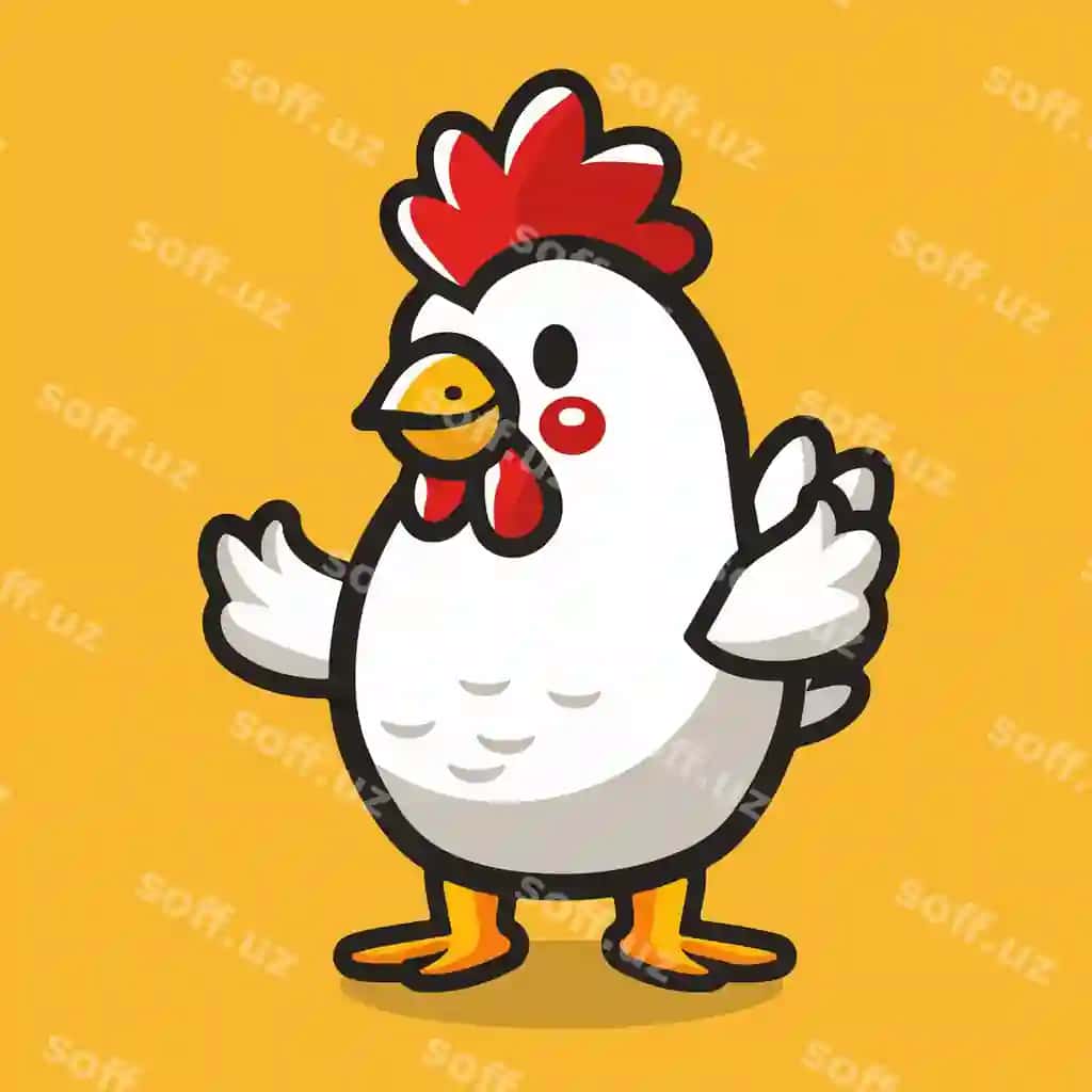 Yoqimli tovuq xo'roz maskot vektor illyustratsiyasi | Cute chicken rooster mascot vector illustration