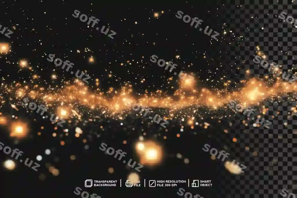 Fonsiz sehrli sehrli yorug'lik yulduzi bokeh effekti | Magical enchanting light star bokeh effect without background