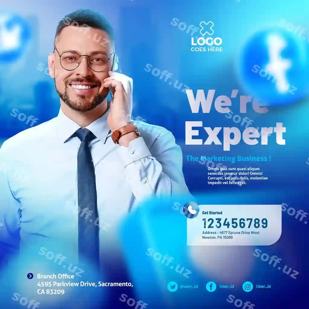 Ijtimoiy tarmoqlar marketing agentligi post banneri ijtimoiy tarmoqlar flyer shablonlari | Social media marketing agency post banner social media flyer templates