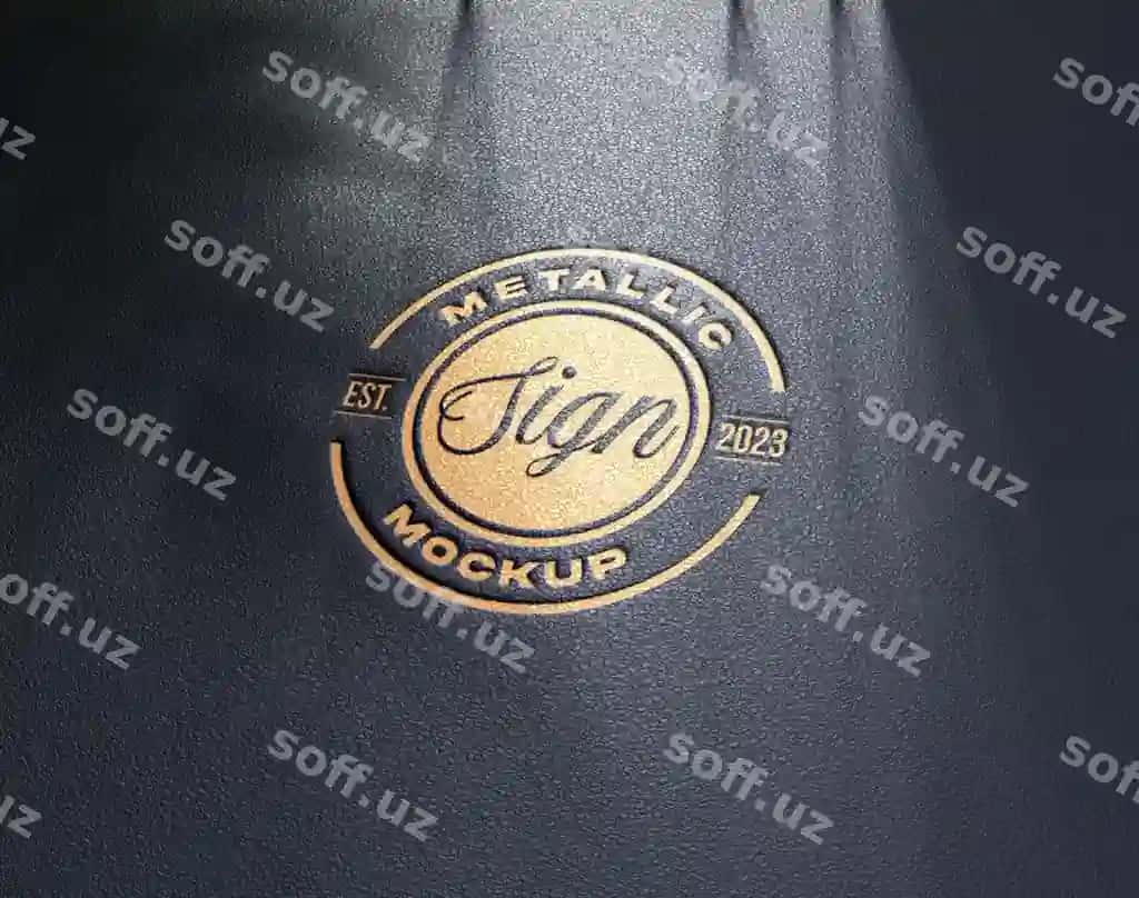 Metall logotip teri yuzasini soxtalashtirish | Metal logo mock up design leather surface