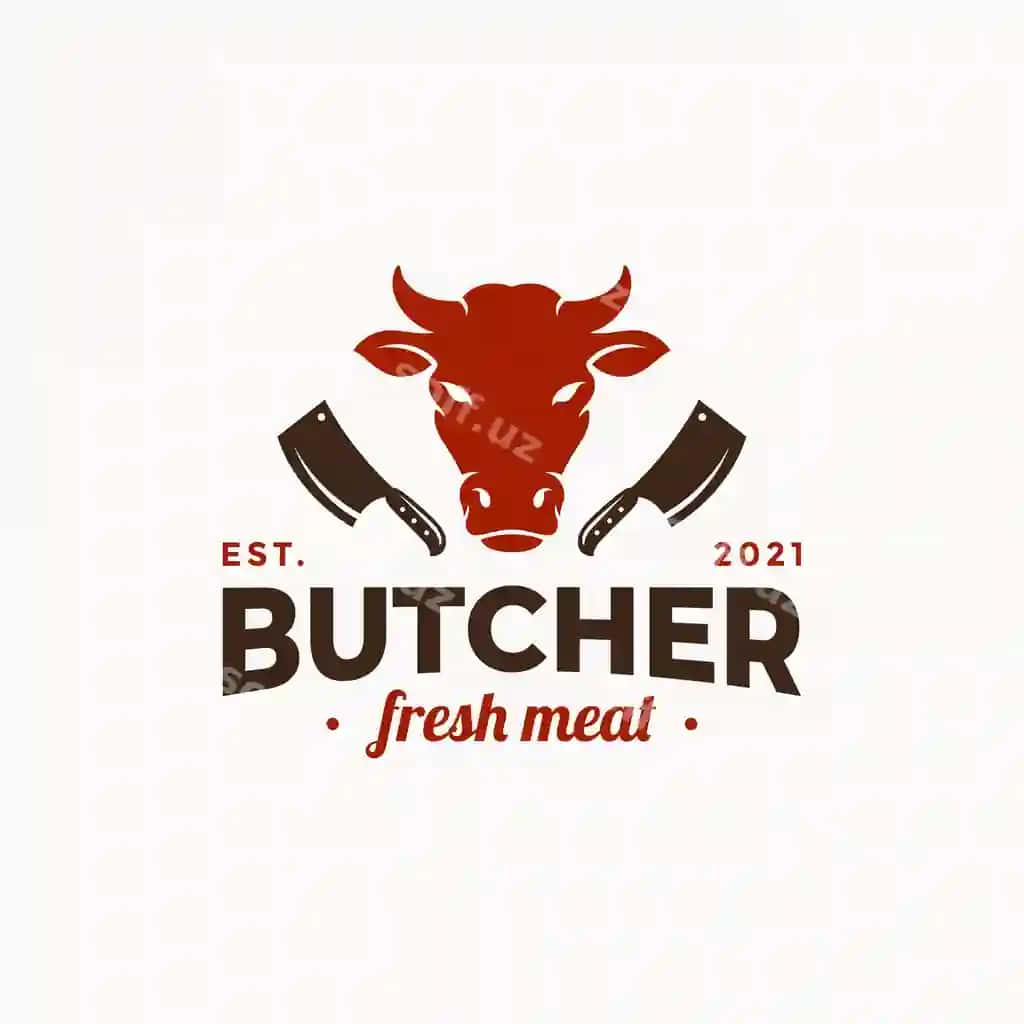Qassob do'kon vektor logo shablon | Butcher shop vector logo template