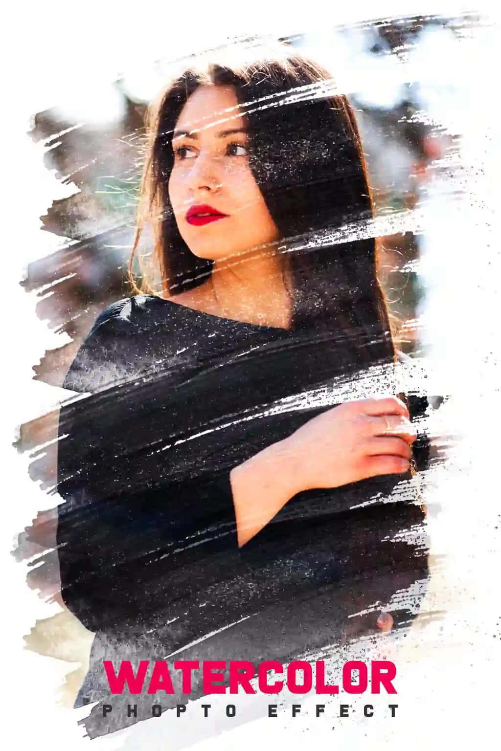 Akvarel foto effekti psd oson ishlatiladigan shablon | Watercolor photo effect psd easy usable template
