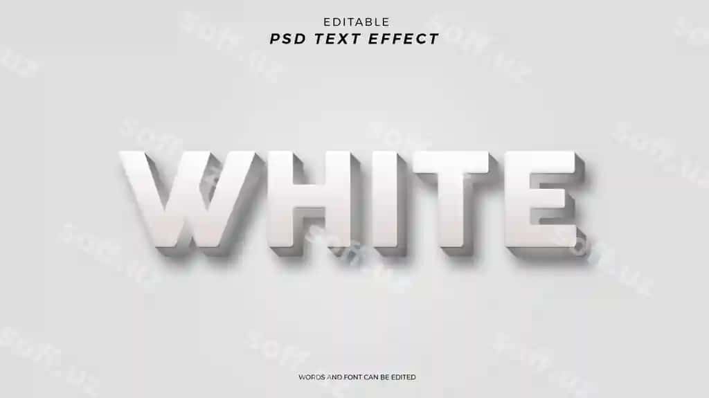 Oq matn effekt tahrir qilish mumkin dizayn | White text effect editable design