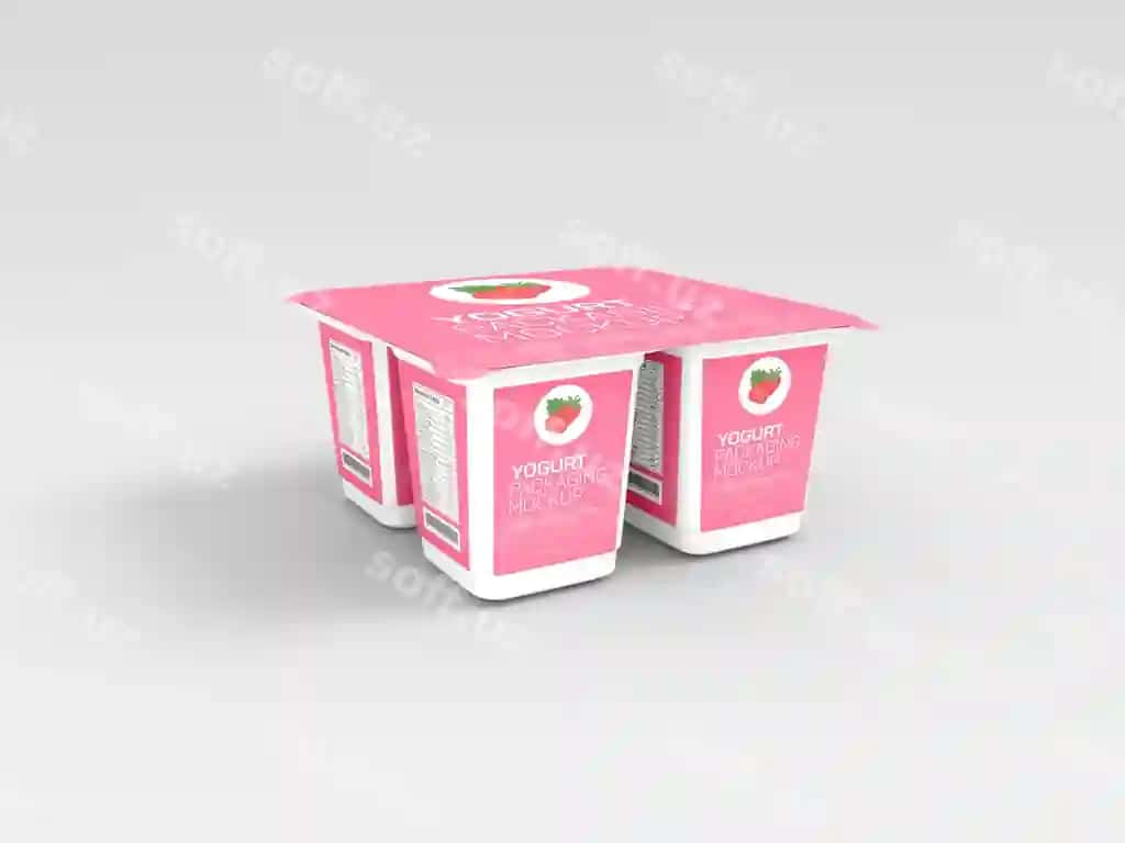 Yogurtni qopliq mockupi | Yogurt cup packaging mockup