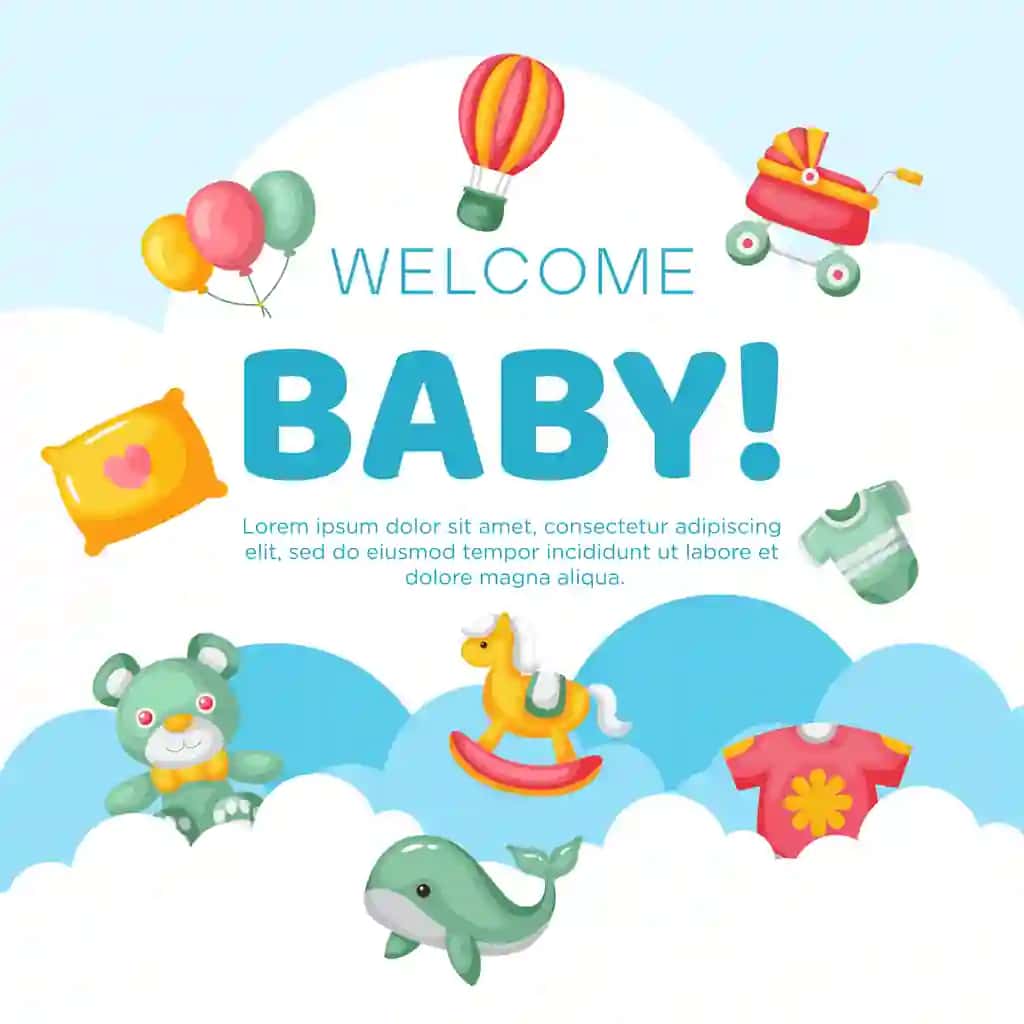 Qo'lda chizilgan chaqaloq fon dizayni | Hand drawn baby kid background design
