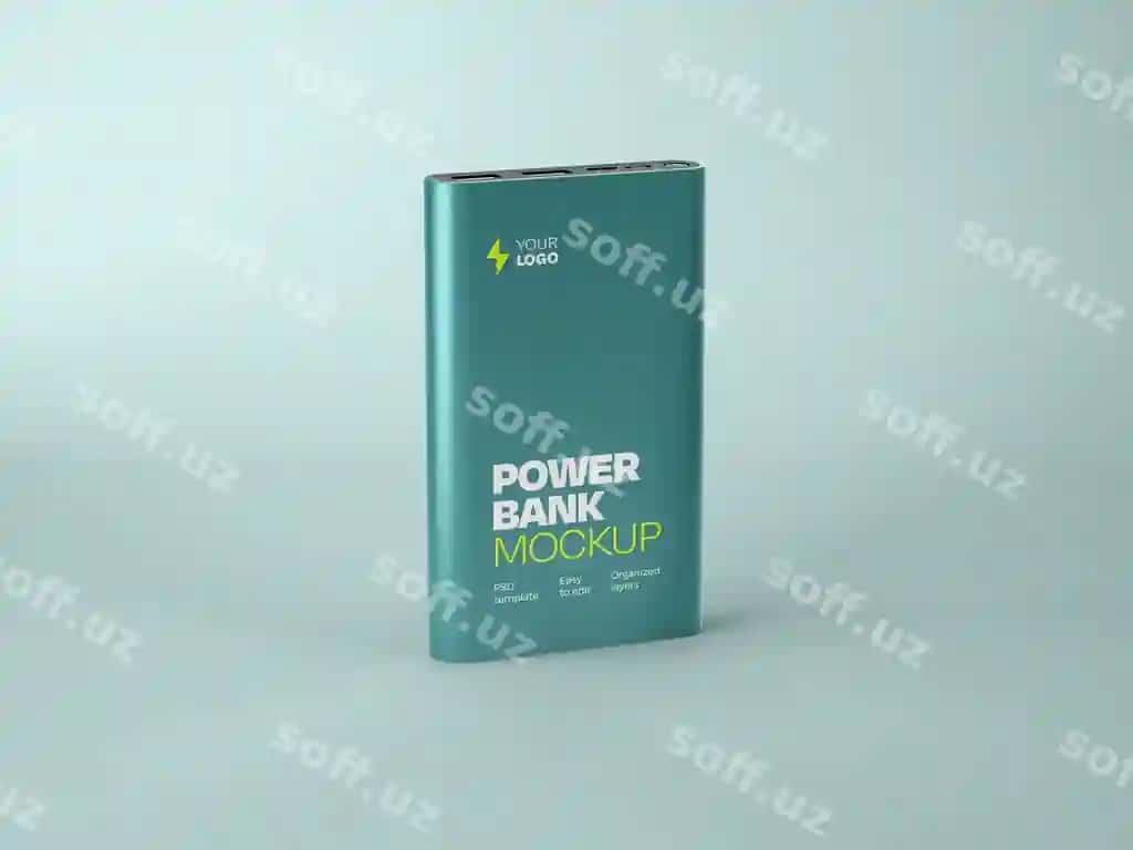 Glossy power bank mockup | Glossy power bank mockup
