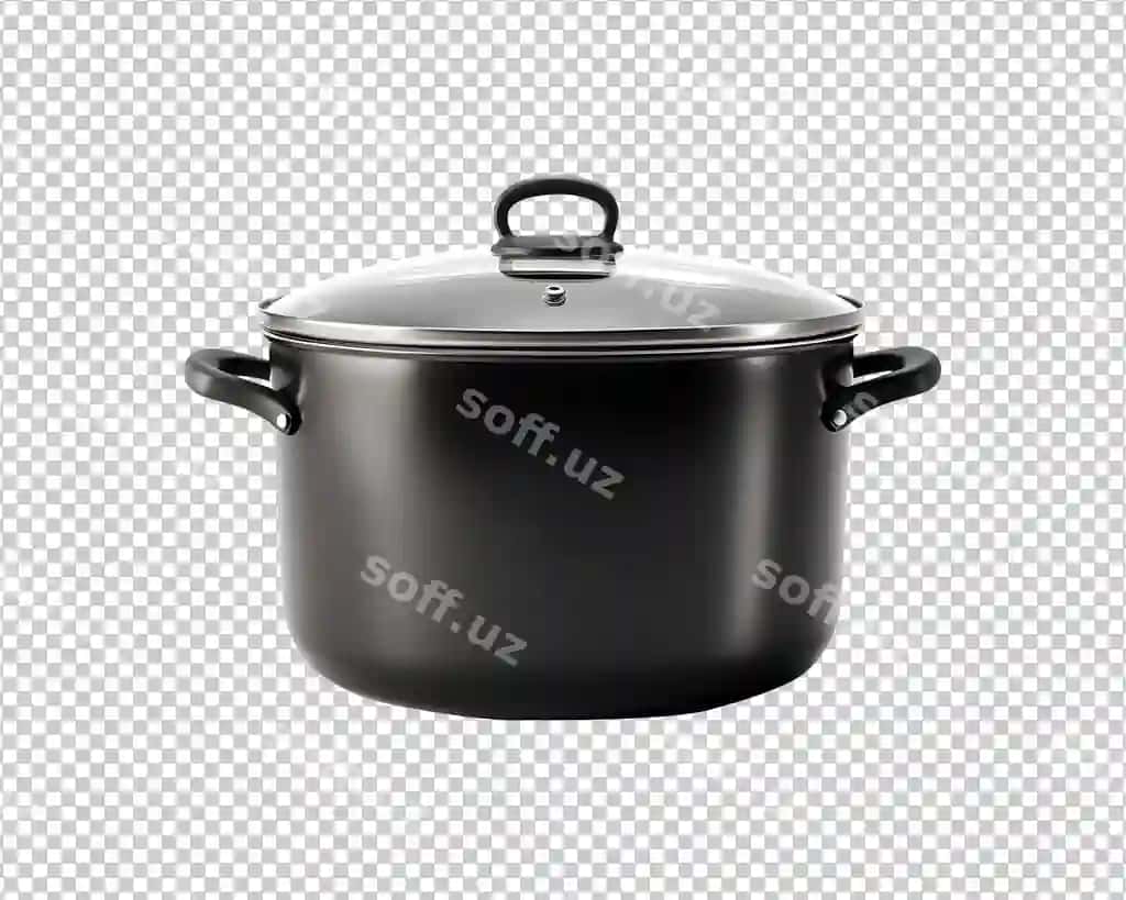Izolyatsiya qilingan shaffof fonli qopqoqli Psd bug'li pishiriladigan idish | Psd steaming cooking pot with lid isolated transparent background