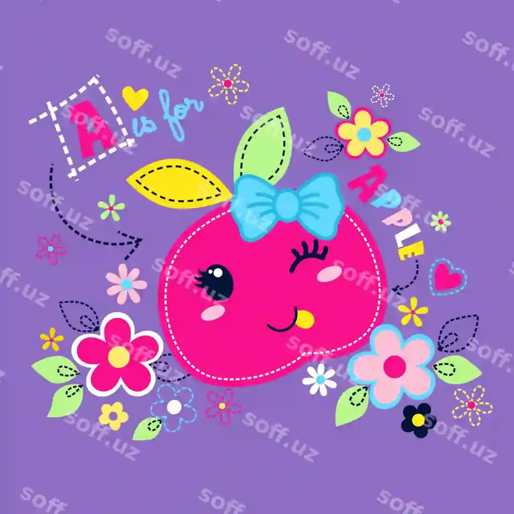 Guliyotli olma vektor karyakatur illustratsiyasi | Funny apple fruit vector cartoon ilustration