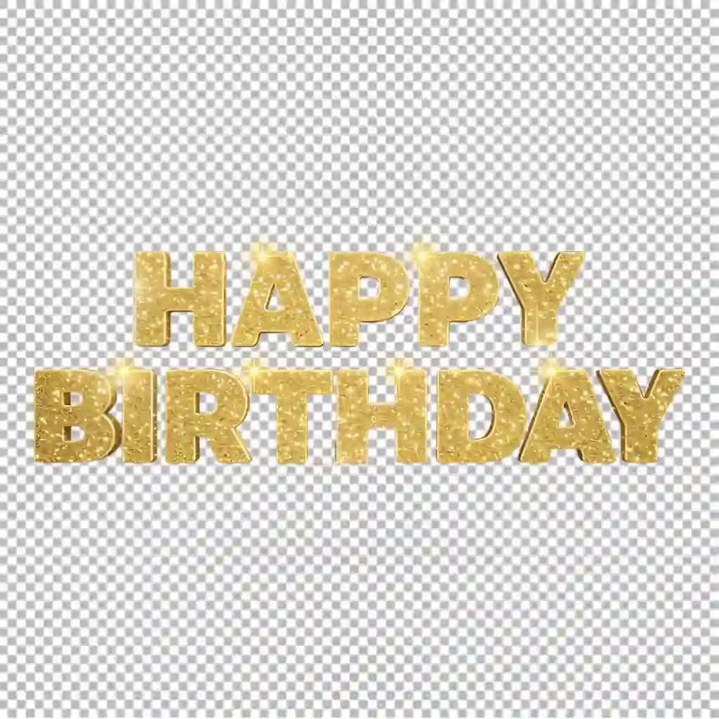 Tug'ilgan kuningiz bilan oltin yaltiroq matn izolyatsiya qilingan oq fon | Happy birthday golden glitter text isolated white background