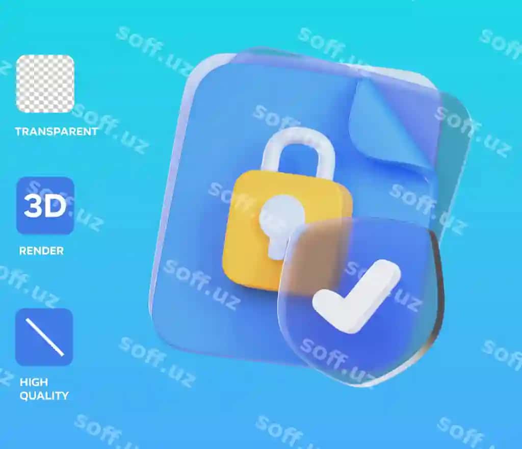 Himoya qilingan fayl 3d obyekt illustratsiyasi | Protected file 3d object illustration