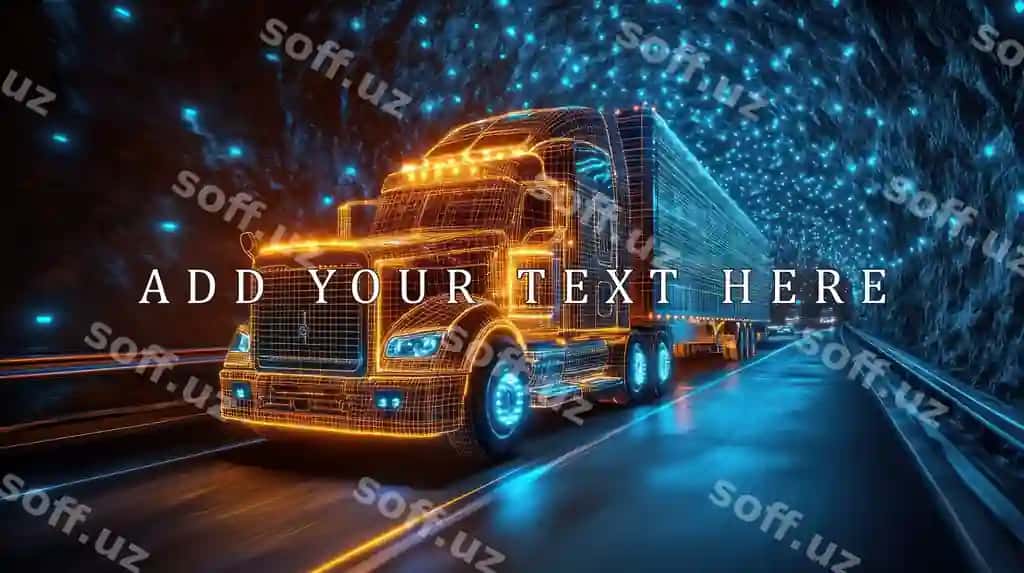 Raqamli yuk avtomobili tunneldan o'tmoqda | Digital truck driving through tunnel