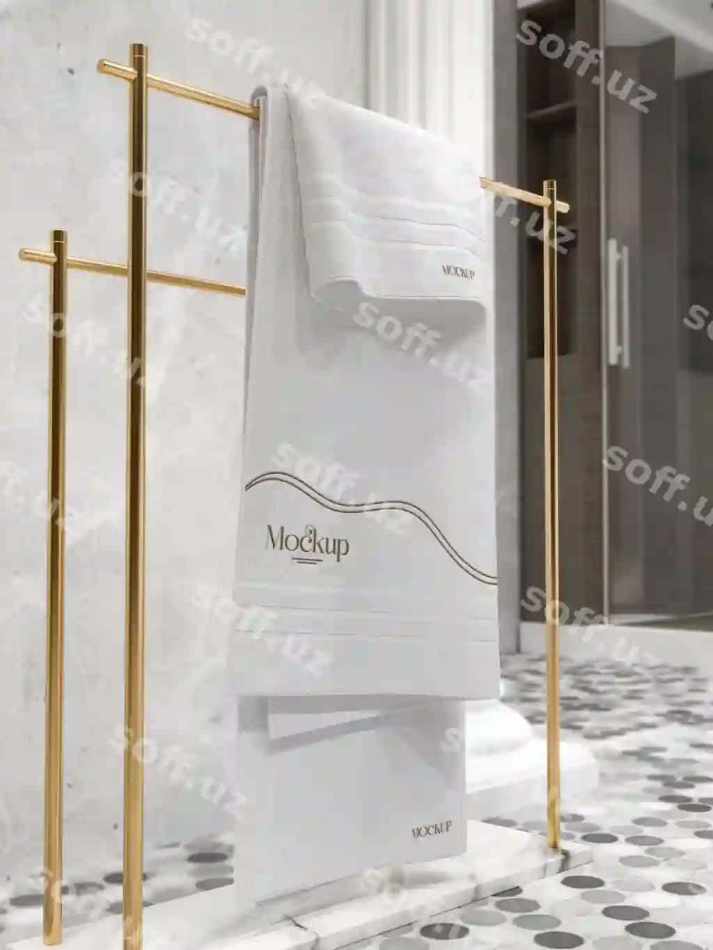Banyo chindir mockup dizayni | Bathroom towel mockup design