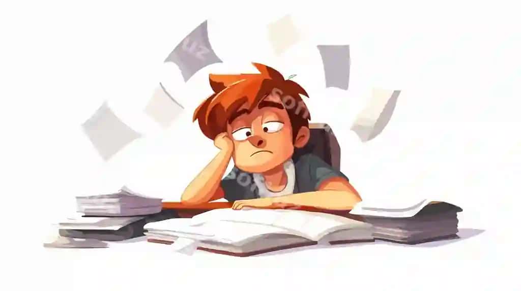 Ortiqcha ishlayotgan multfilm vektor illyustratsiyasi stressdan charchash tushunchalari | Overwork cartoon vector illustration stress burnout concepts