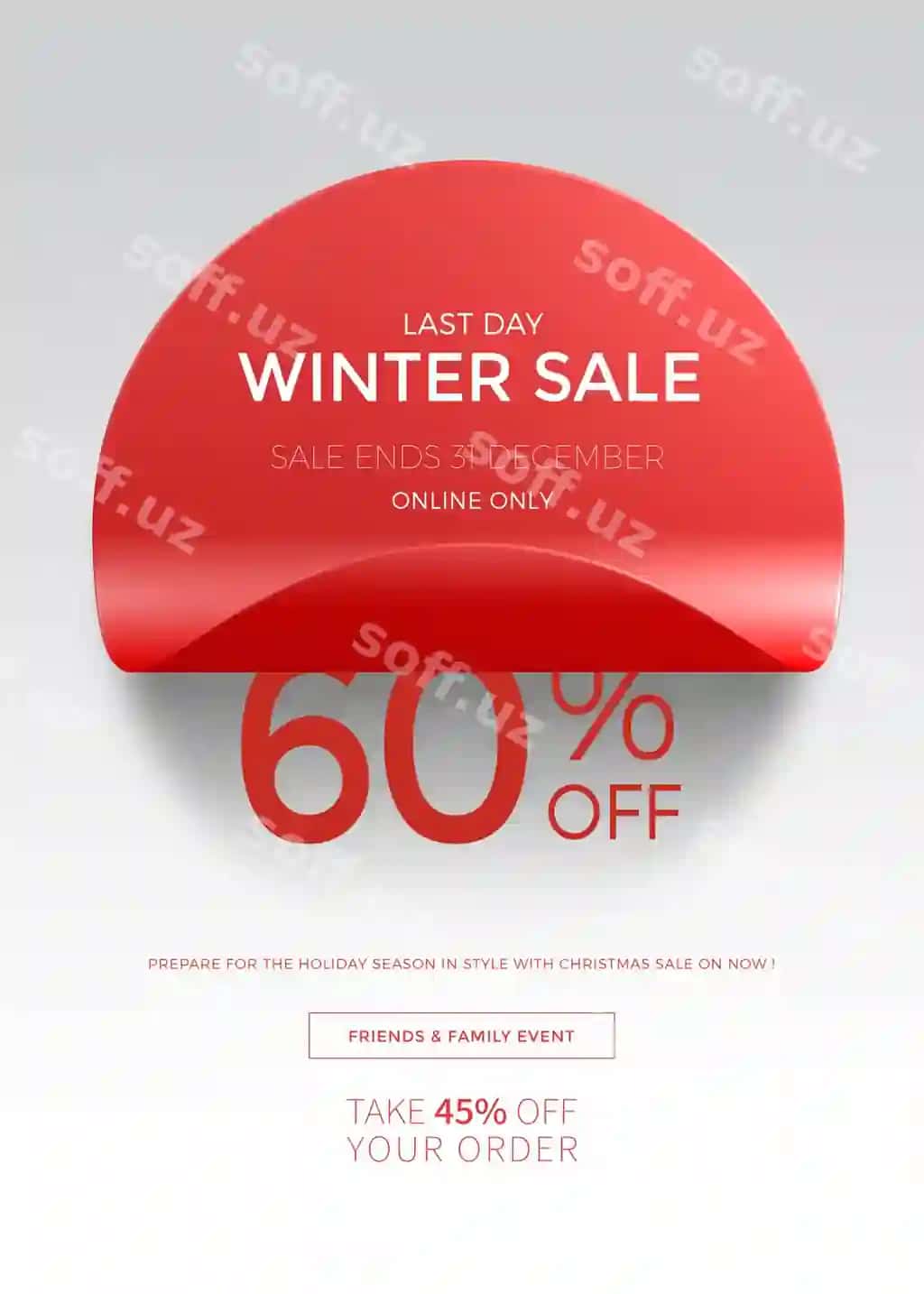 Rojdestvo chegirmalari vertikal banner plakati shabloni | Christmas sale vertical banner poster template