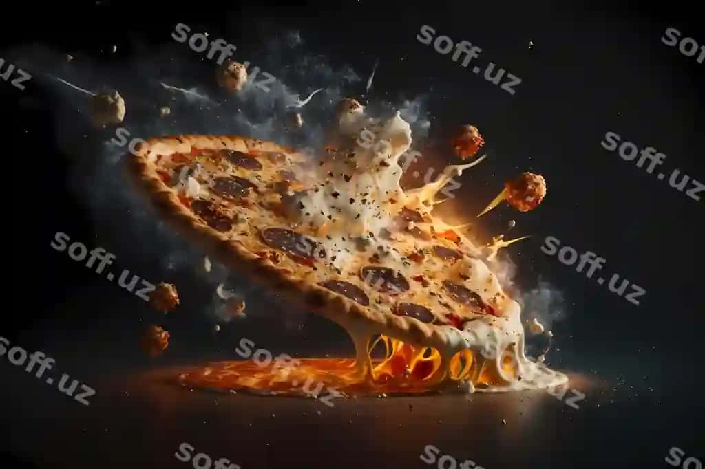Dym efekti bilan pizza, "pizza it" deb yozilgan | Pizza with smoke effect that says pizza it