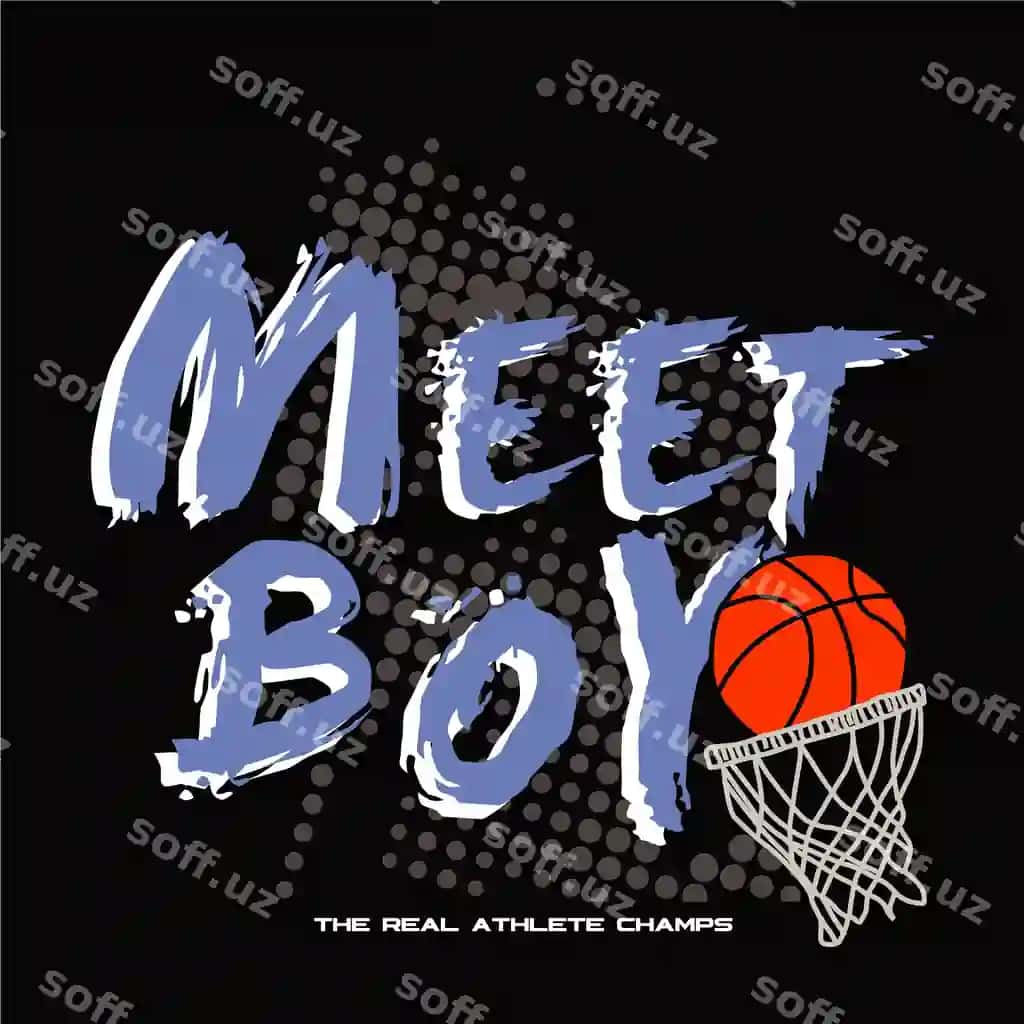Qora plakat ki yozilgan: o'g'il basketbol urinida ko'rish | Black poster that says meet boy basketball hoop