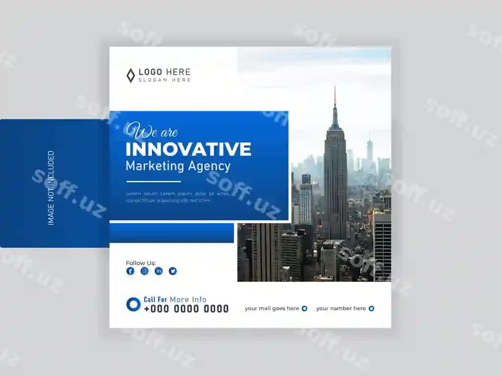 Biznes marketing agentligi reklama ijtimoiy media post vektor shabloni | Business marketing agency promotion social media post vector template