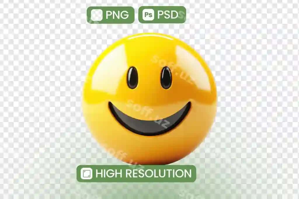 Yuklab olish yuqori rezolyutsiya 3D smiley yuz PNG PSD fayllar raqamli loyihalar | Download highresolution 3d smiley face png psd files digital projects