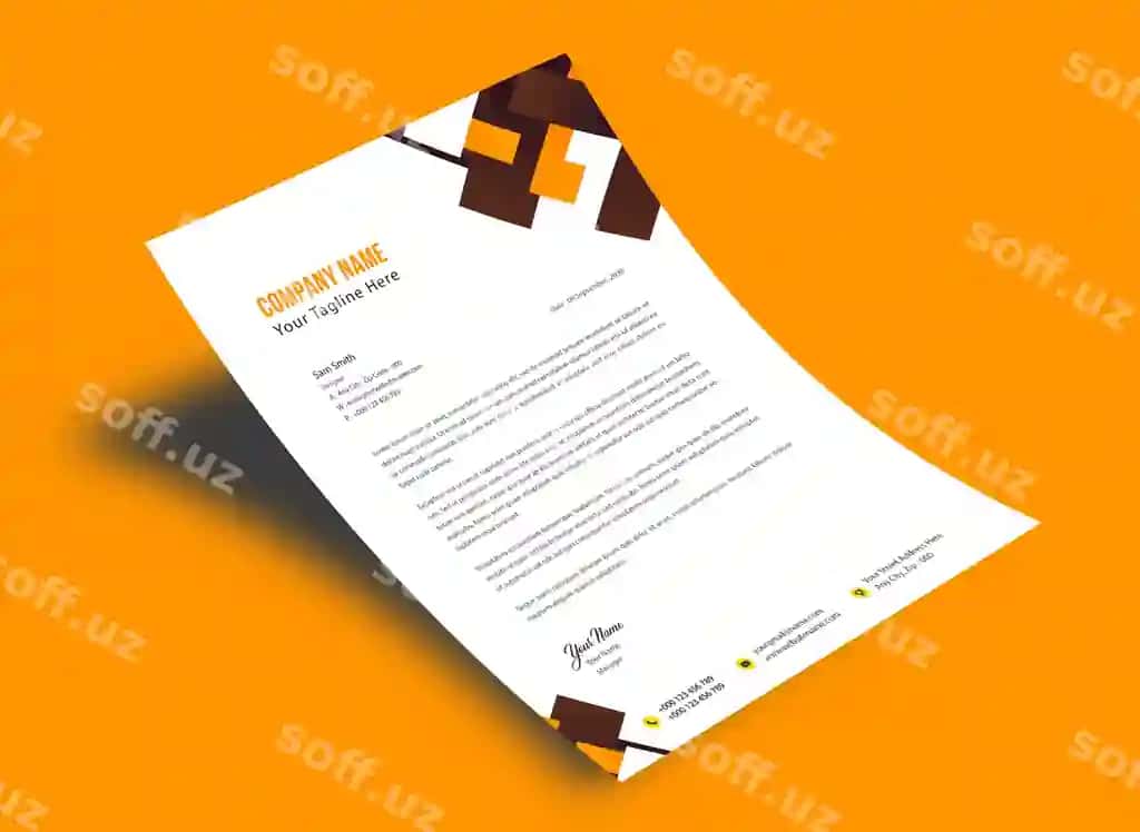 Bepul psd zamonaviy biznes korporativ xat sarlavhasi shabloni | Free psd modern business corporate letterhead template